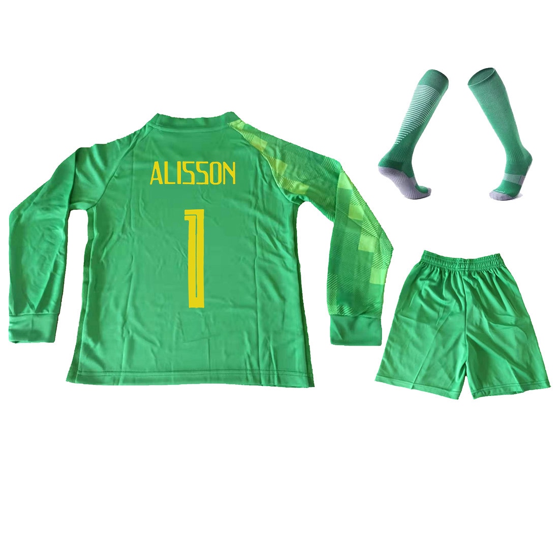 2021-22 귡 Ű ౸  1 ALISSON Training Wear Mens and Kids ûҳ Ƽ Green Brazil 21/22